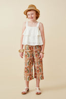 GY6694 Off White Girls Floral Eyelet Tiered Tank Full Body