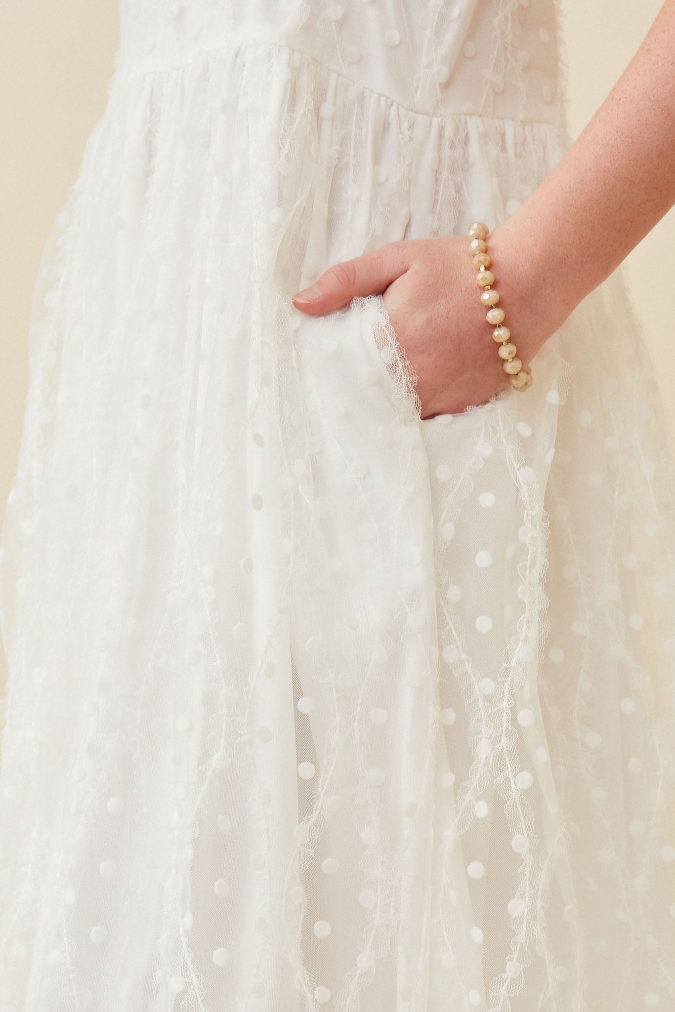 Flocked Polka Dot Mesh Tank Dress