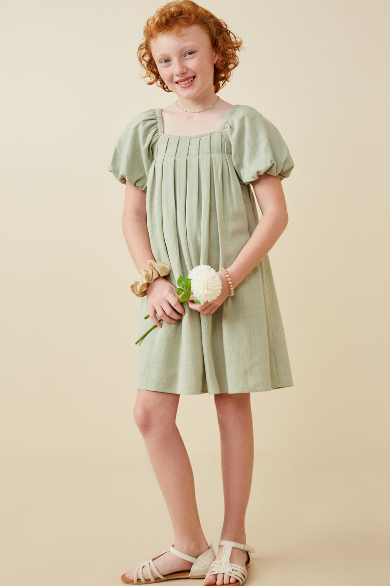 Girls Puff Sleeve Dress | Cute Girls' Clothes Sage / M Sage *Girl's Dresses Midi Dresses Hayden Girls Girls Puff Sleeve Dress | Cute Girls' Clothes Sage / M Sage *Girl's Dresses Midi Dresses Hayden Girls