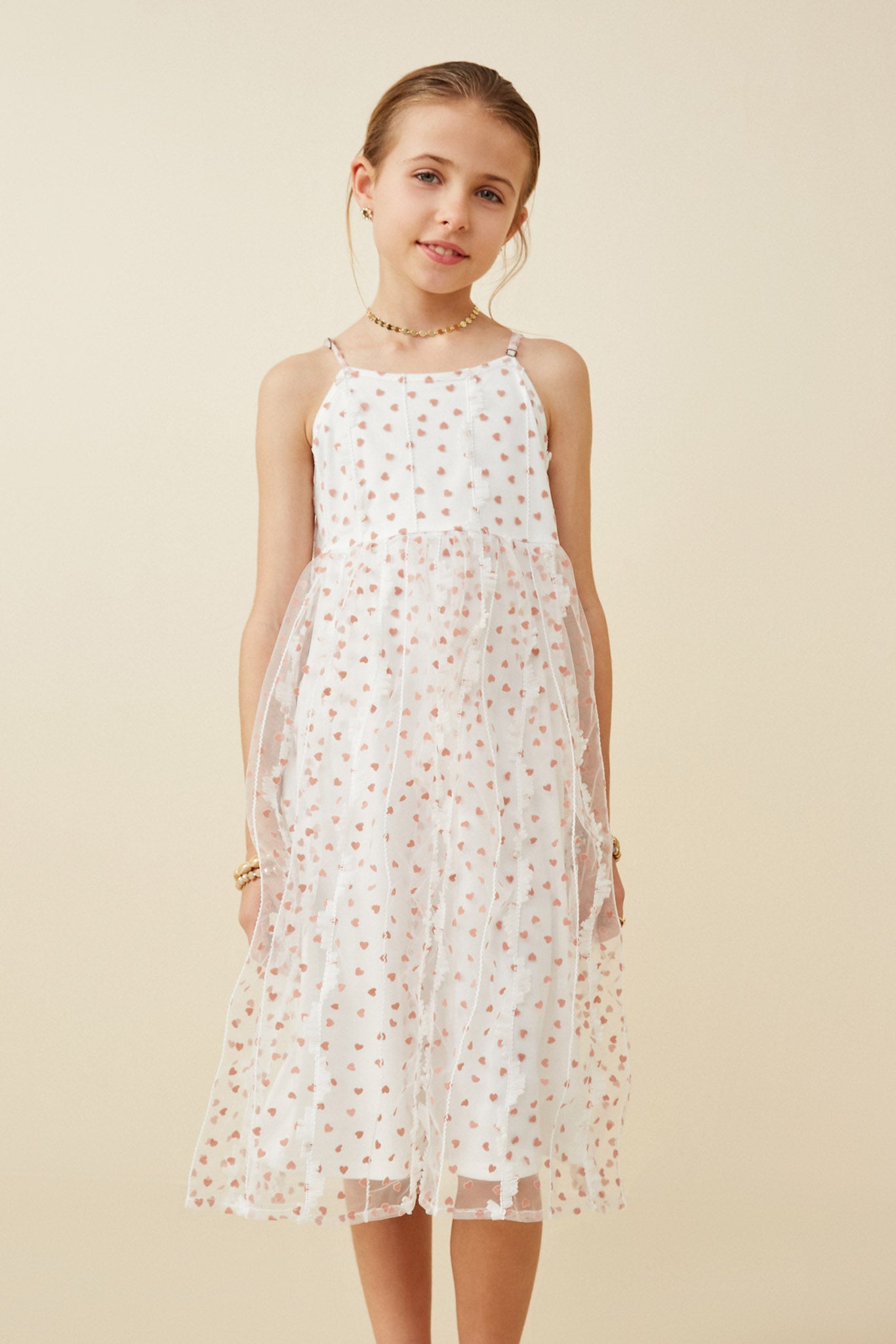 Girls Heart Ruffle Tank Dress