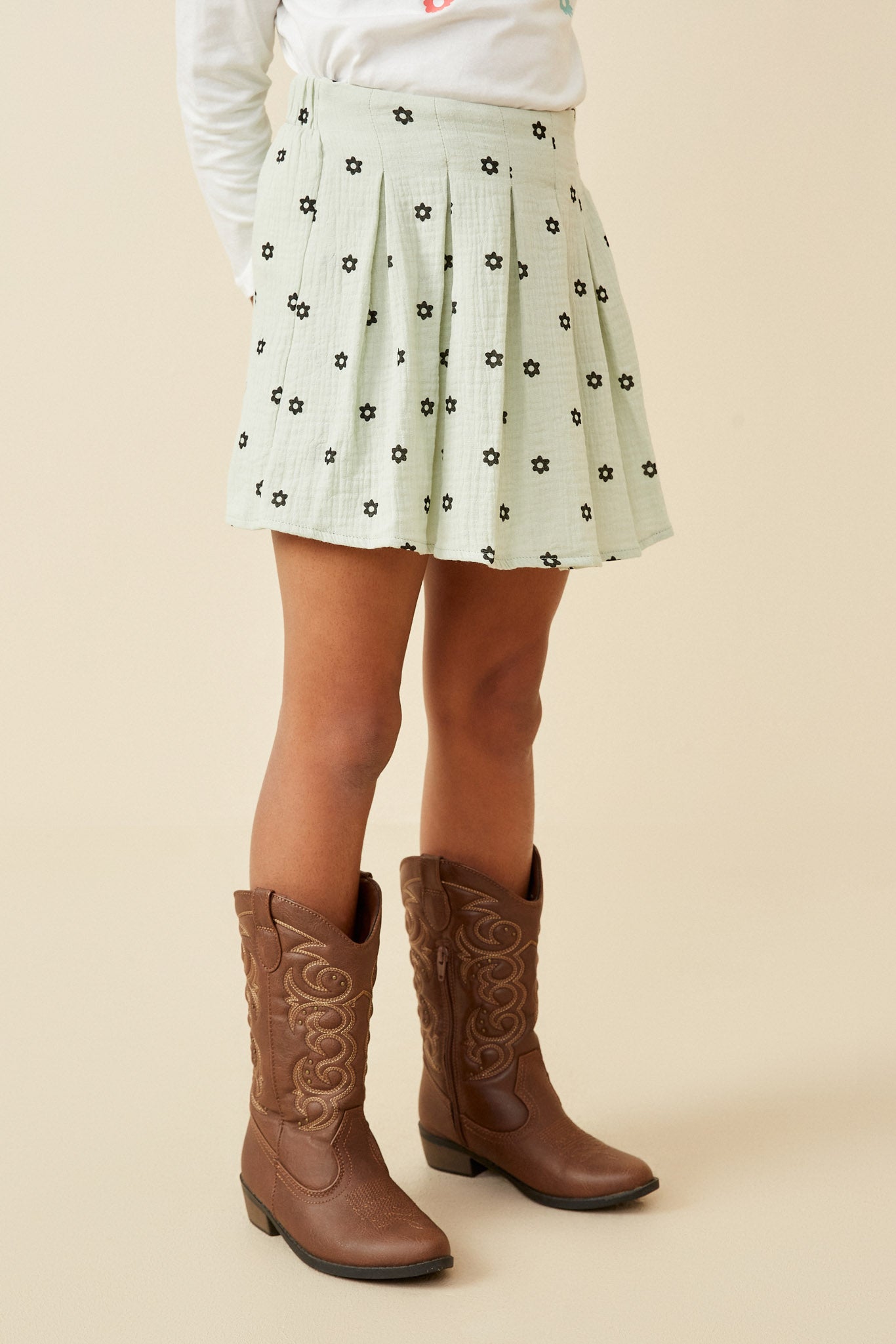 Textured Floral Tennis Skort