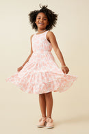 GY6893 Pink Girls Embroidered Floral Tank Dress Full Body