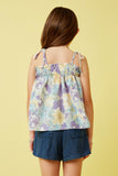 GY6904 Lavender Girls Soft Floral Ruffled Bodice Tank Back