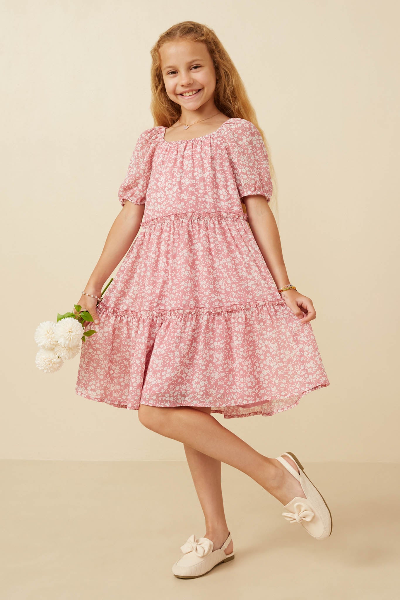 cute ditsy dresses Girls: Sweet Moments Blue Ditsy Floral Tiered Midi Dress Shop the Mint