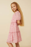 Girls Ditsy Floral Ruffled Tier Dress Side