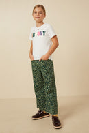 Girls French Terry Groovy Verbiage Tee Pose