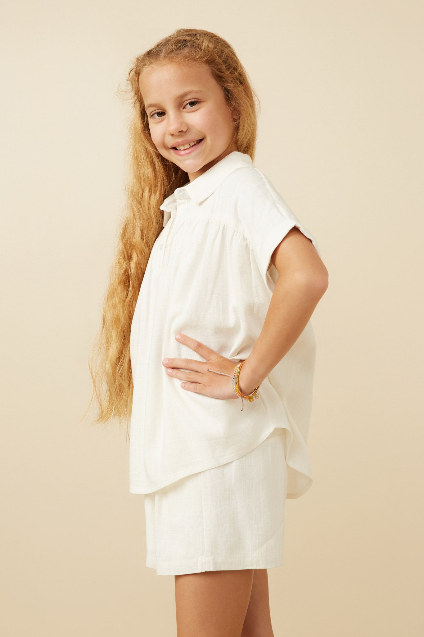 Short Sleeve Collared Dolman Top