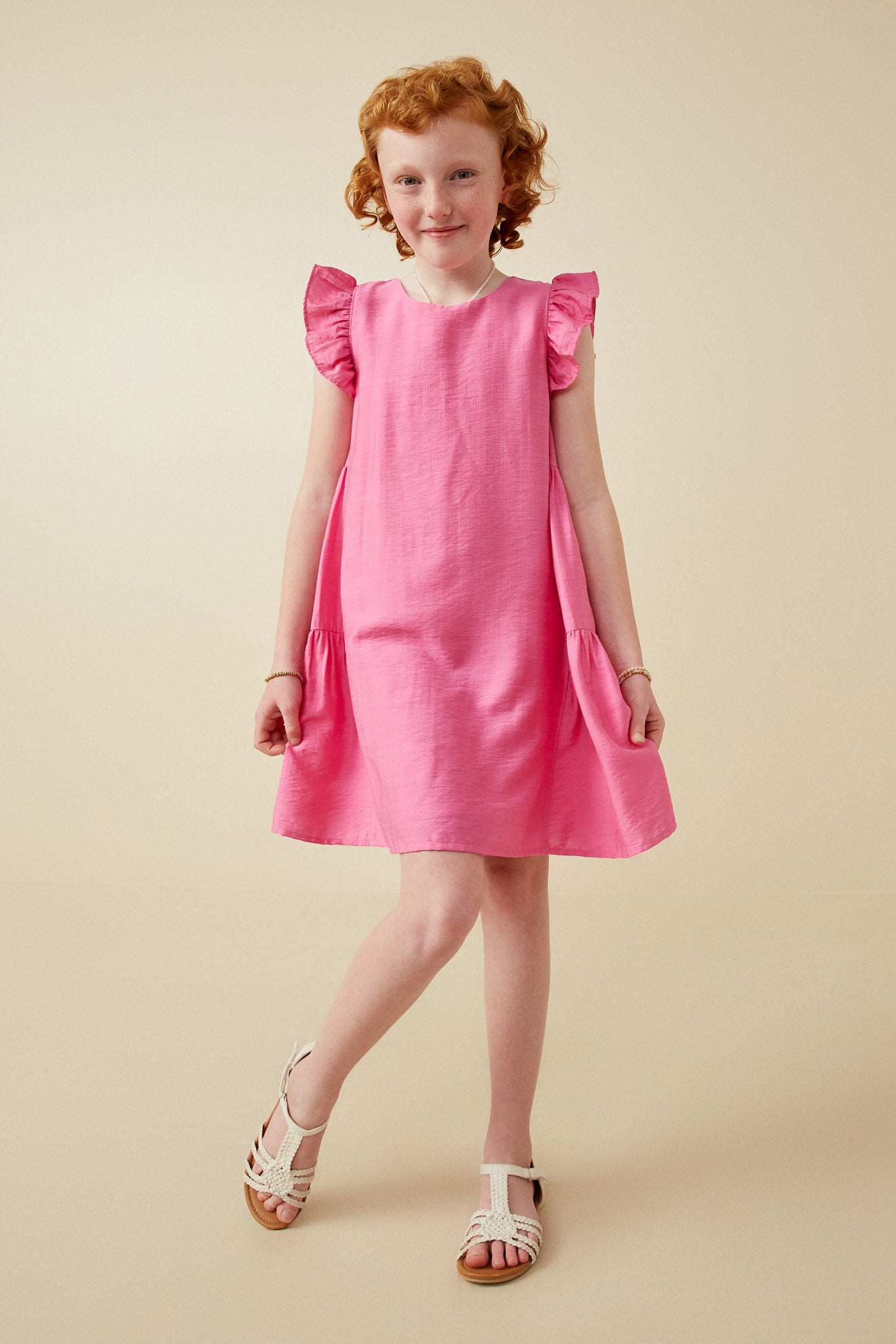 Side Panel Detailed Ruffle Sleeve Dress