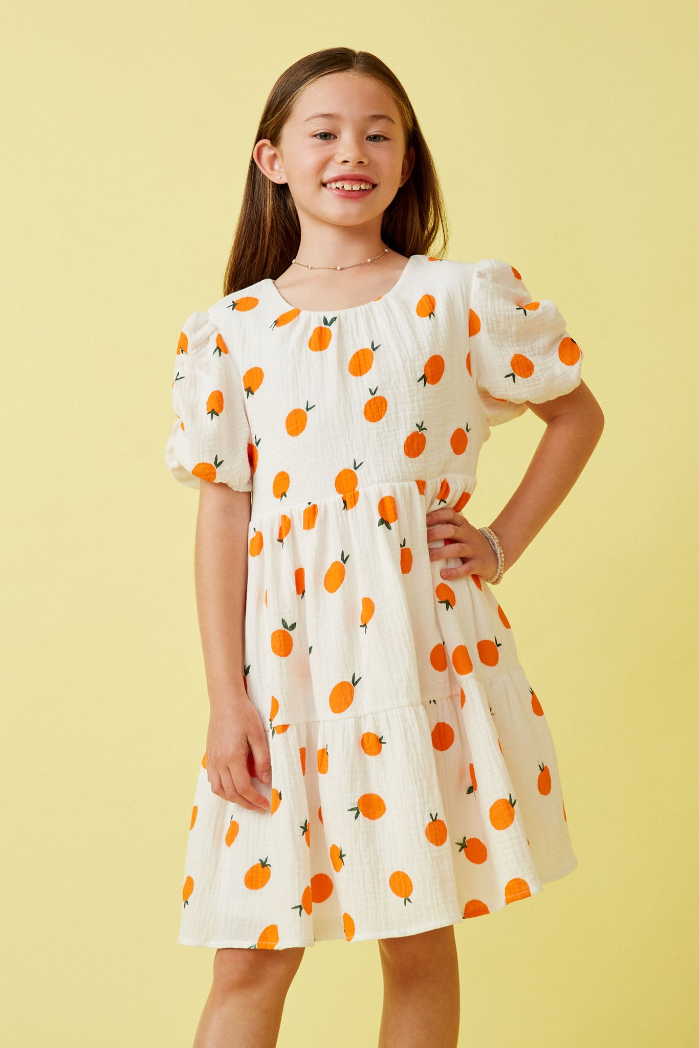 Girls Textured Ruffle Dress