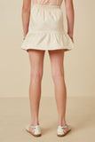 GY7349 Ivory Girls Cotton Poplin Asymmetric Ruffle Skirt Back