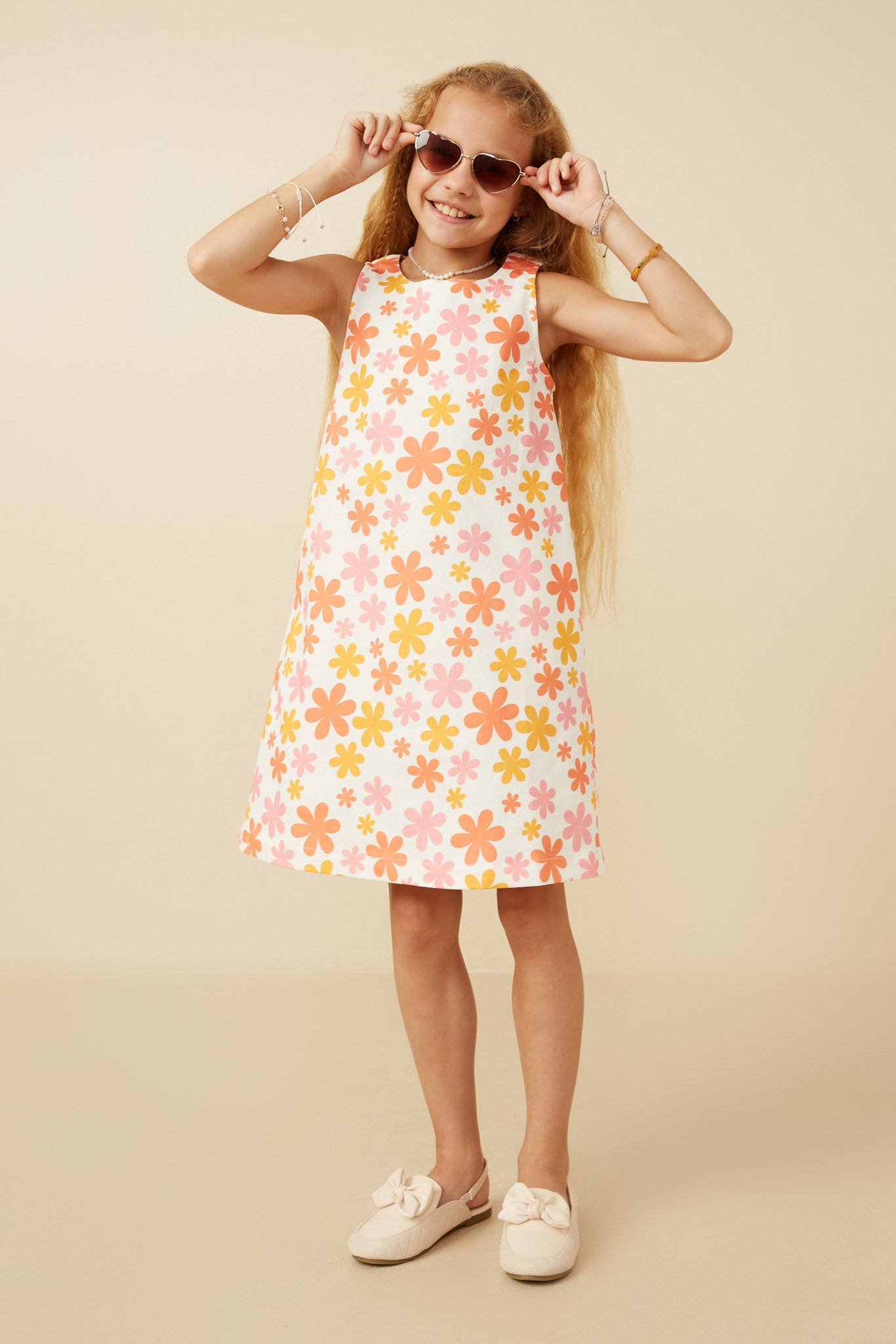 Retro Floral Print Tank Dress