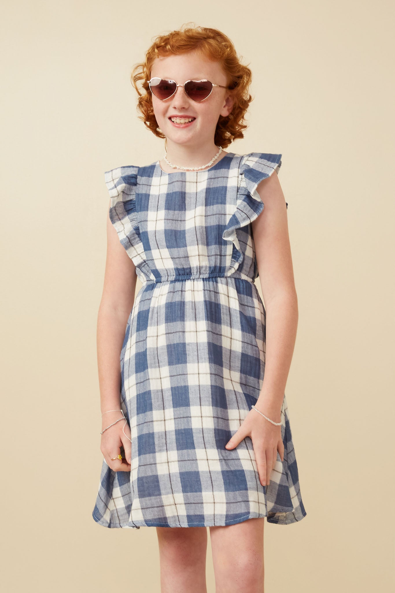 Girls Textured Ruffled Dress