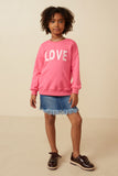 Girls Love Patched French Terry Sweatshirt Full Body