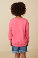 Girls Love Patched French Terry Sweatshirt Back