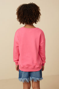 Girls Love Patched French Terry Sweatshirt Back