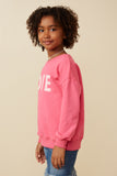 Girls Love Patched French Terry Sweatshirt Side