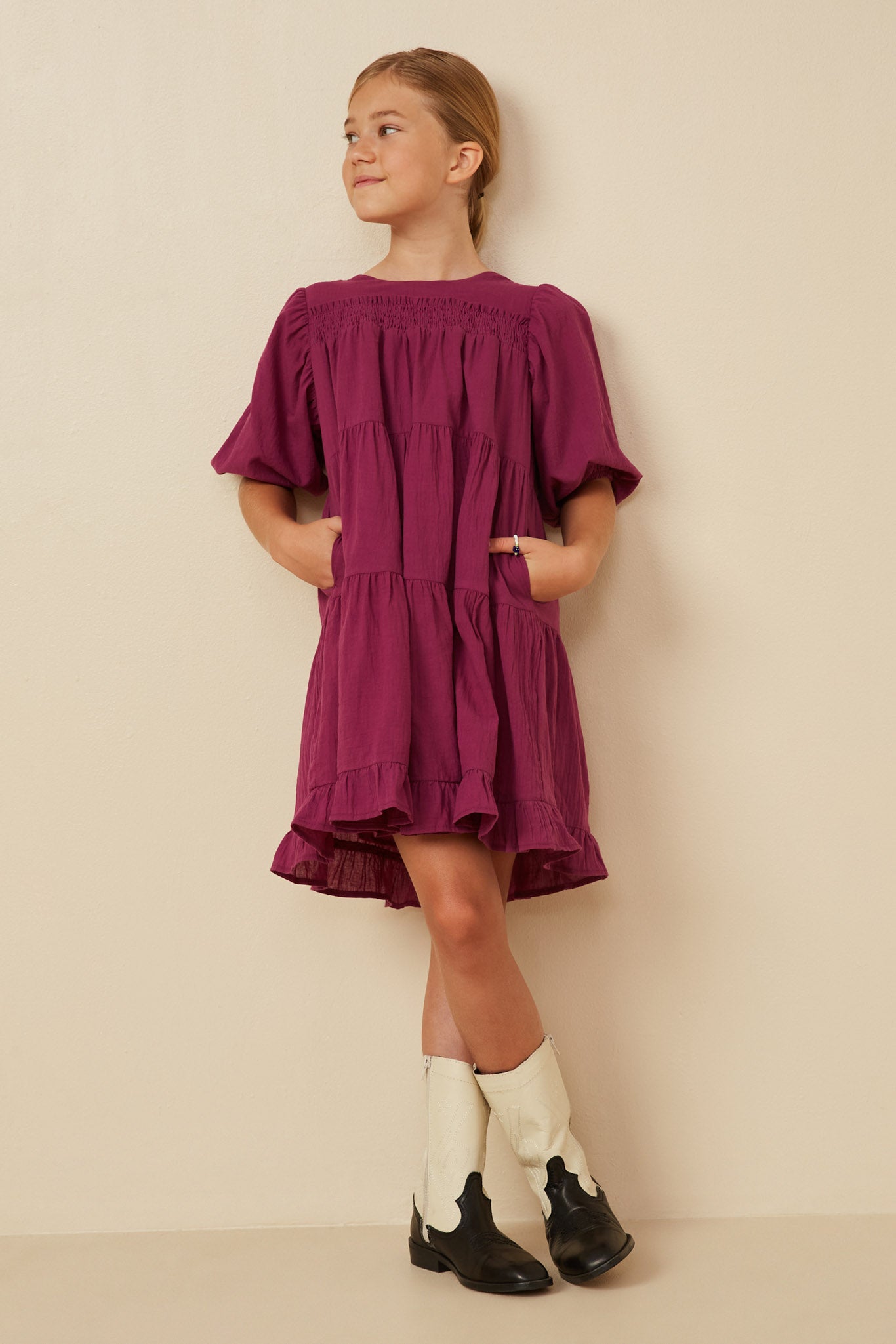 cute tiered dress Eyelet Cotton Pink Summer Dress with Tiered Ruffles Pink / XLarge