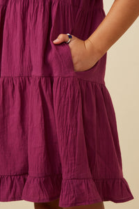 Girls Textured Ruffle Detailed Tiered Dress Detail