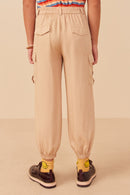 Girls Tencel Cargo Parachute Jogger Back