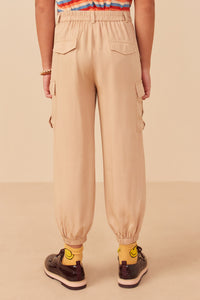 Girls Tencel Cargo Parachute Jogger Back
