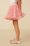 Girls Double Layered Tiered Ruffle Hem Skirt Side