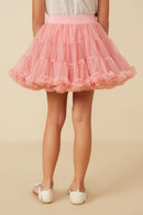 Girls Double Layered Tiered Ruffle Hem Skirt Back