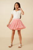 Girls Double Layered Tiered Ruffle Hem Skirt Full Body