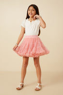 Girls Double Layered Tiered Ruffle Hem Skirt Full Body