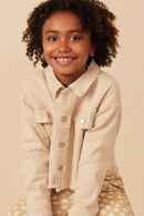 Girls Brushed Stretch Twill Cropped Jacket Front