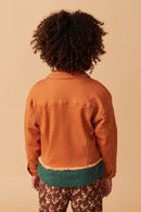 Girls Brushed Stretch Twill Cropped Jacket Back