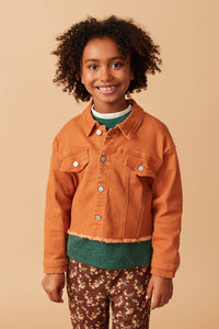 Girls Brushed Stretch Twill Cropped Jacket Front