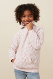 Girls Daisy Textured Stretch Knit Hoodie Pose
