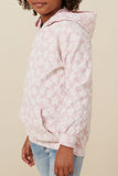 Girls Daisy Textured Stretch Knit Hoodie Side