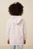Girls Daisy Textured Stretch Knit Hoodie Back