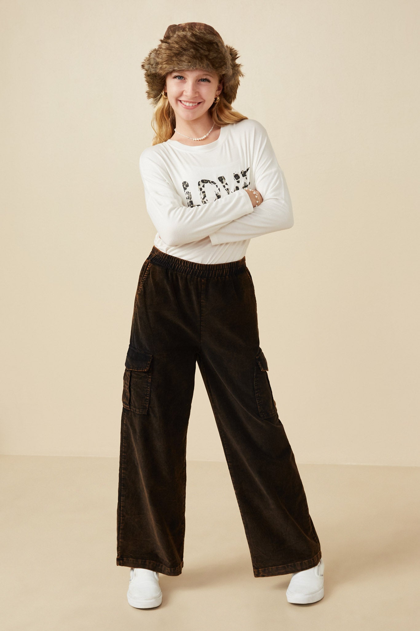 Girls Washed Wide Leg Cargo Pants | Cute Girls' Clothes – Hayden Girls