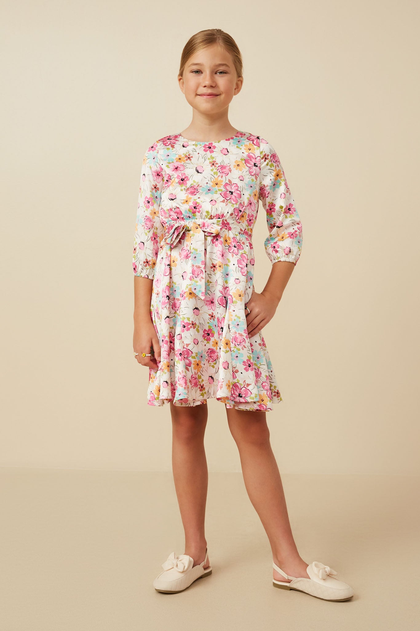 belted flare dress V - Neck Belted Flare Dress - Multi, Citrus Vine