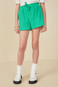 Girls Elastic Waist Terry Shorts Front