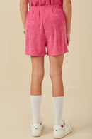 GY8005 Pink Girls Textured Velvet Look Terry Short Back