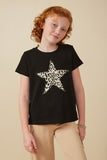 Girls Animal Print Star T Shirt  Front