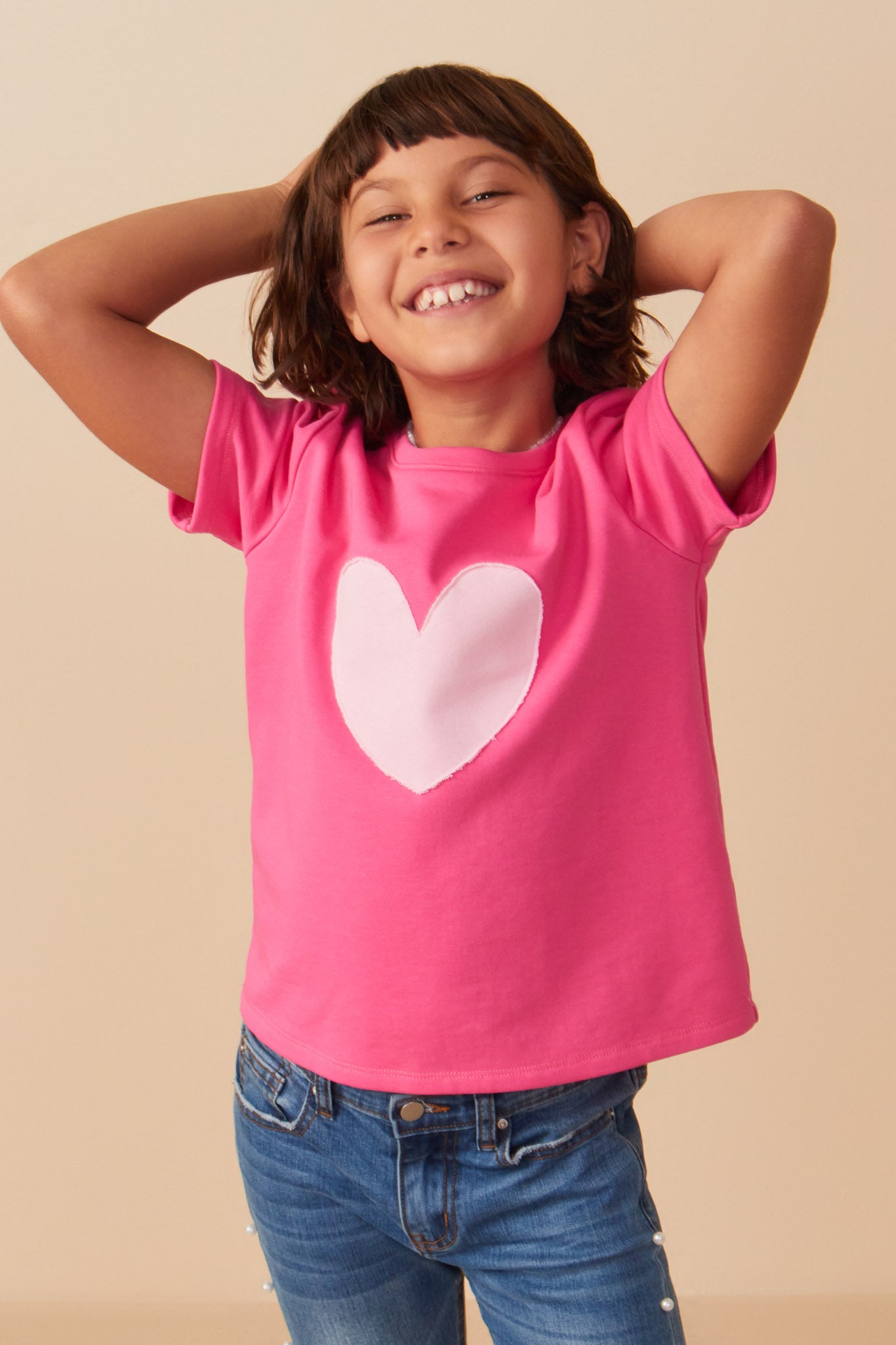Heart Patch Contrast Band T Shirt