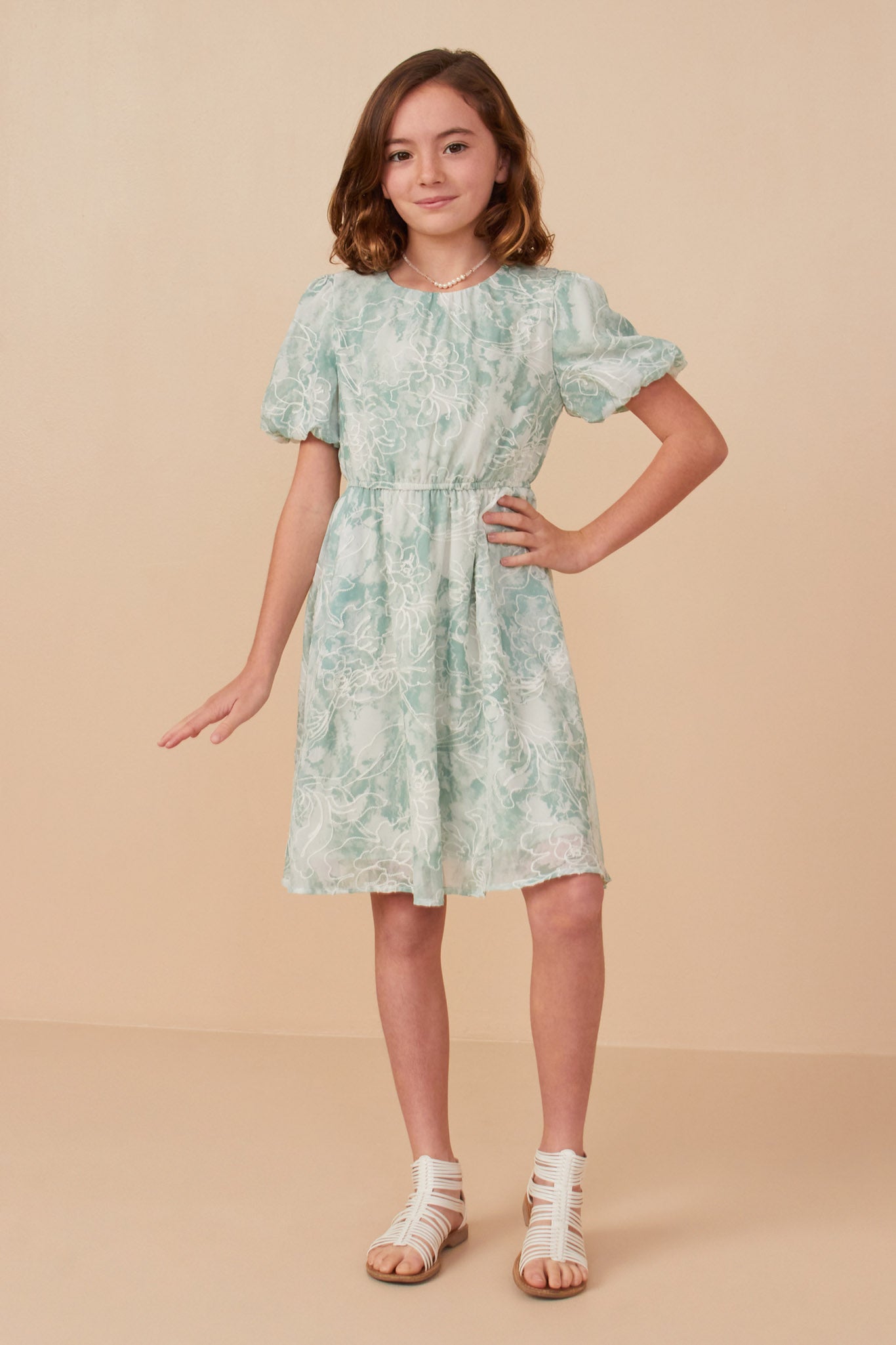 Girls Mesh Puff Sleeve Summer Dresses | Cute Girls' Clothes Green / S Green *Girl's Dresses Midi Dresses Hayden Girls Girls Mesh Puff Sleeve Summer Dresses | Cute Girls' Clothes Green / S Green *Girl's Dresses Midi Dresses Hayden Girls