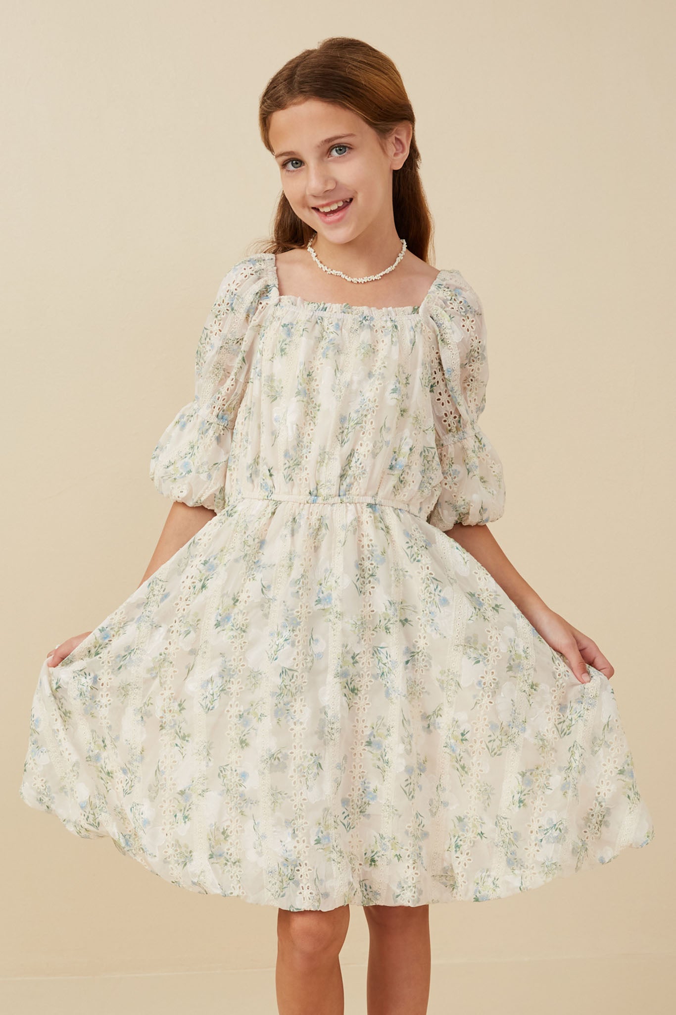 puff sleeve dress mesh GL3495 Bead Sequin Mesh A-line w/ Puff Sleeves