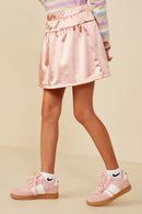 GY8307 Mauve Girls Elastic Waist Banded Metallic Skirt Side