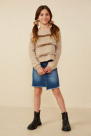 Fringe Tiered Rib Knit Top