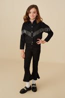 Jeweled Fringe Detail Buttoned Jacket