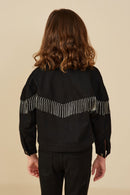 Jeweled Fringe Detail Buttoned Jacket
