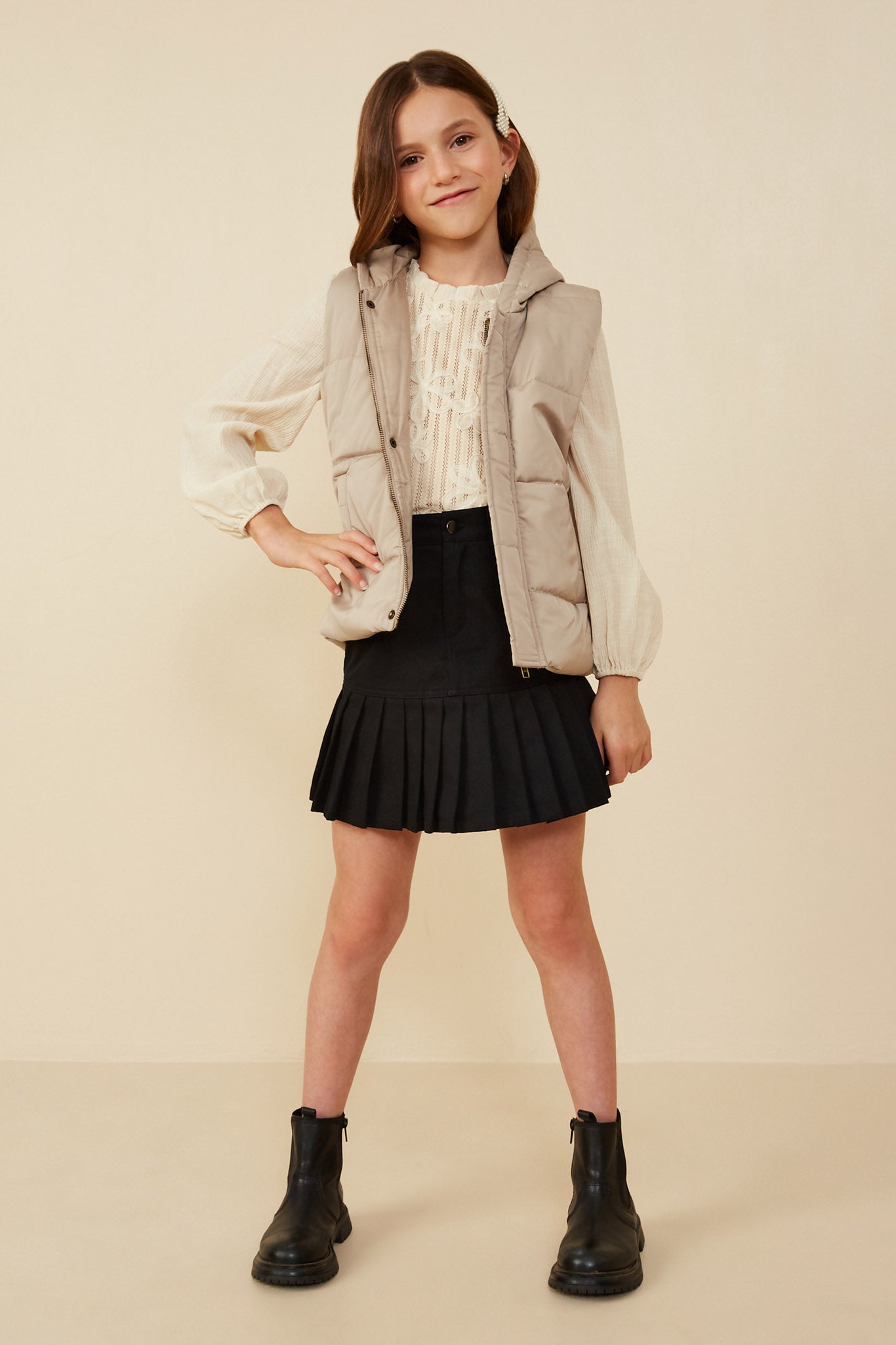 Padded Zip Up Hooded Vest