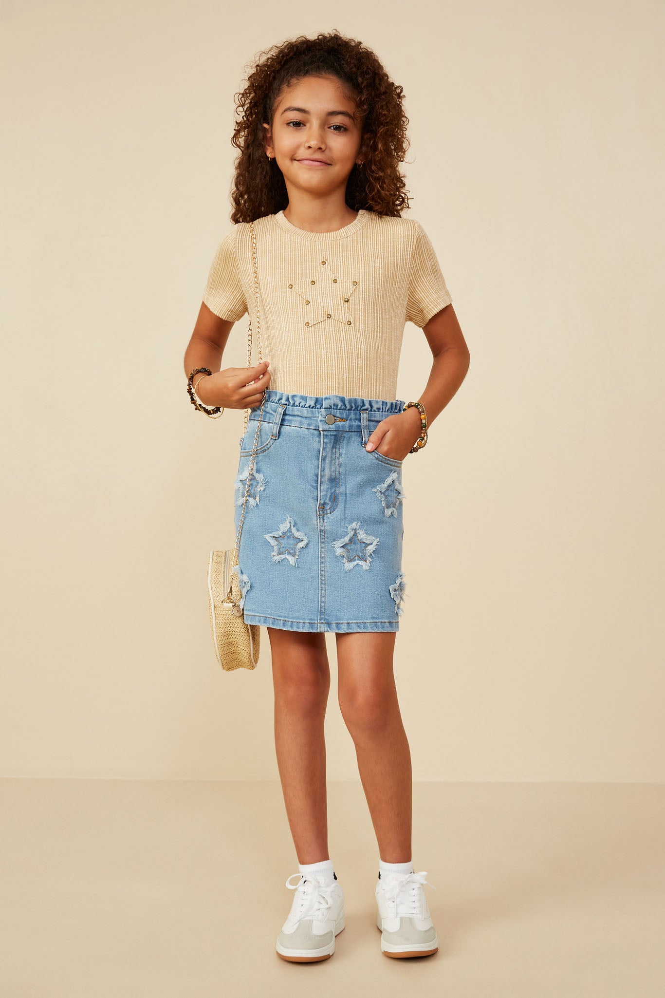 Girls Star Patched Denim Skirts | Cute Girls' Clothes – Hayden Girls