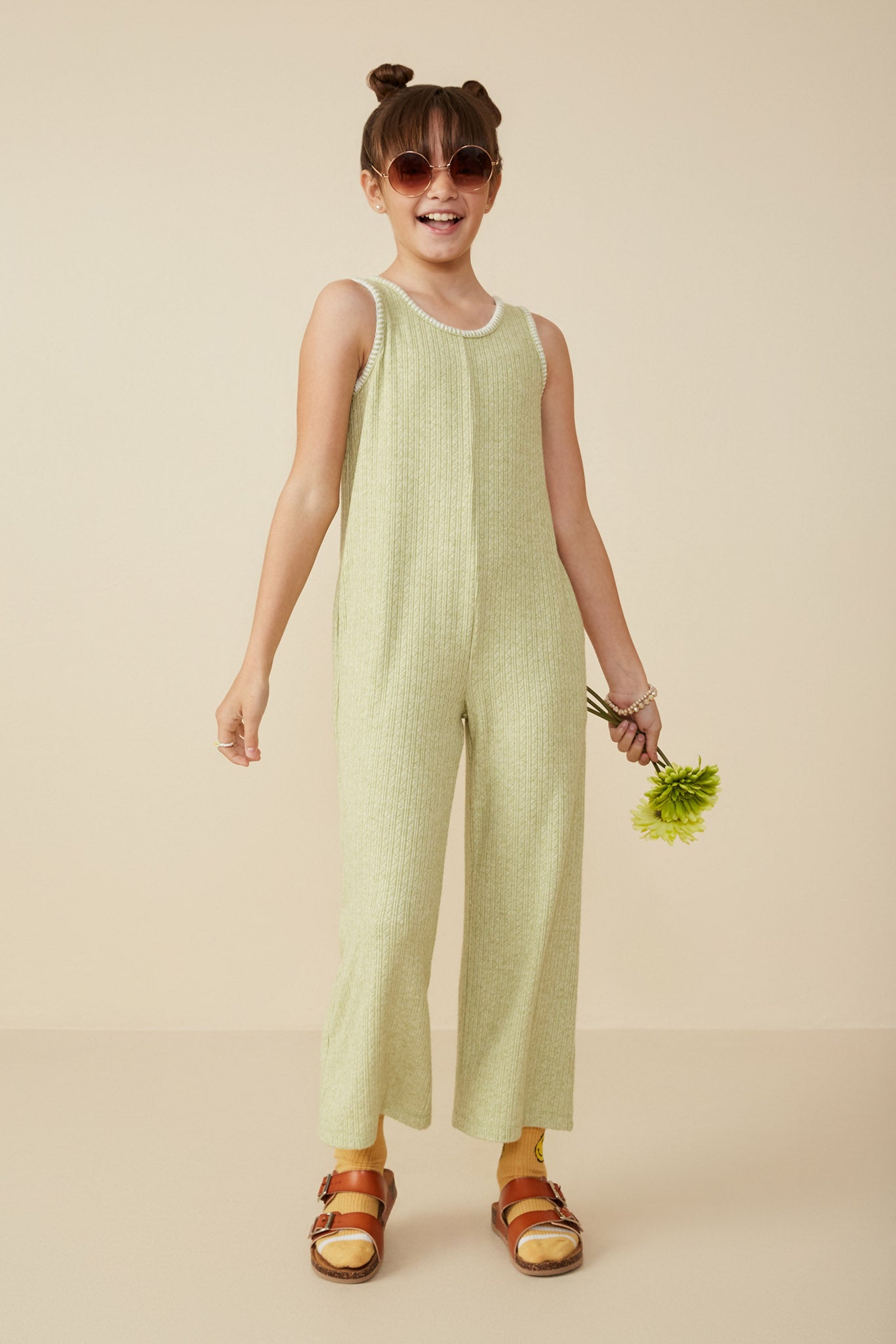 Stitch Detailed Ribbed Knit Sleeveless Jumpsuit