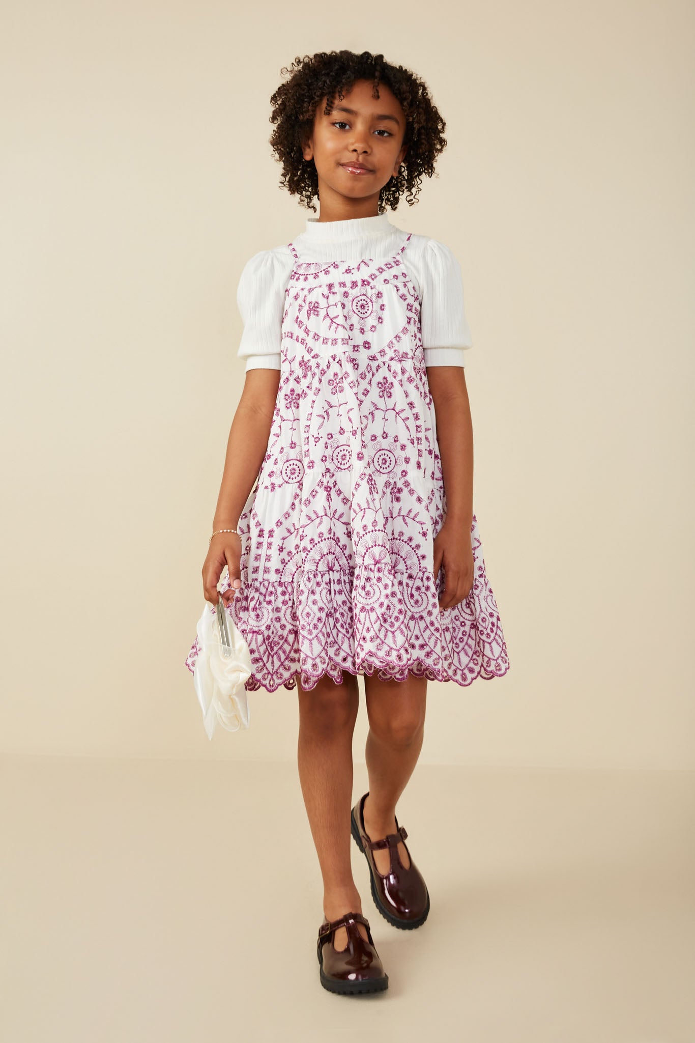 Eyelet Embroidered Scallop Hem Tank Dress